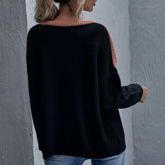 Drop Shoulder Chevron Sweater - Picture 2 of 9